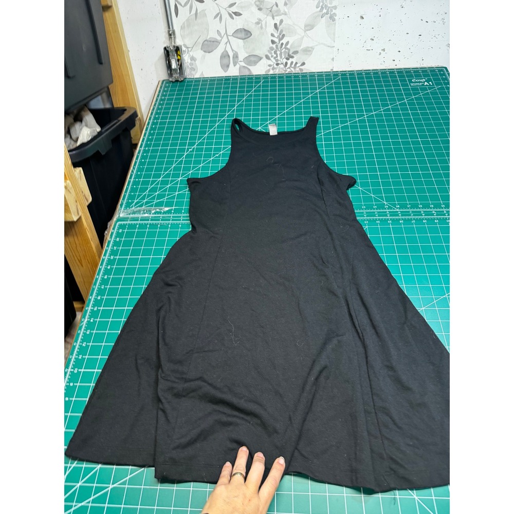Old Navy Womens Black Sleeveless Fit and Flare Mini Dress Large L High Neck